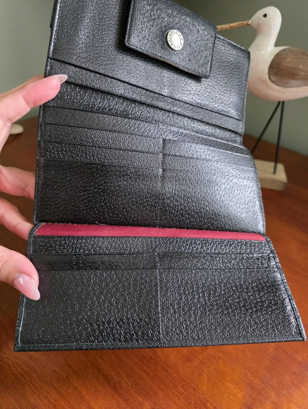 BVLGARI Logo Jacquard Black Continental Wallet Pigskin Leather COA